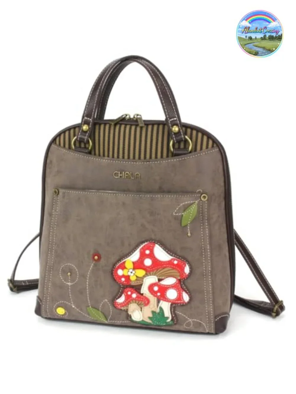 Convertible Backpack Purse with Adjustable Strap - Faux Leather Canvas
